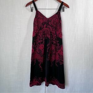 Apt 9 Black Red Gothcore Y2K Style Floral Mini Dress Size S